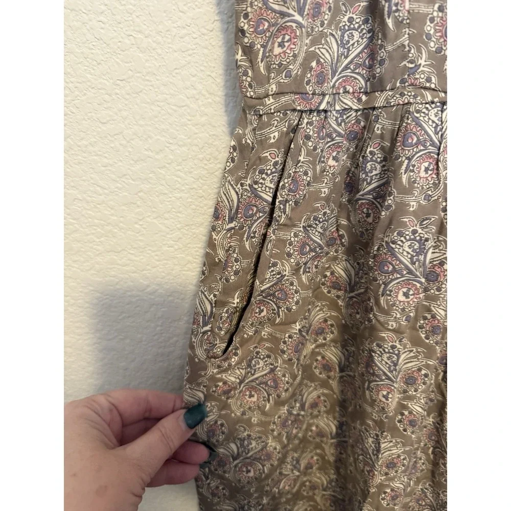 Forever 21 Brown Paisley Print Sleeveless Jump Suit XS Casual‎